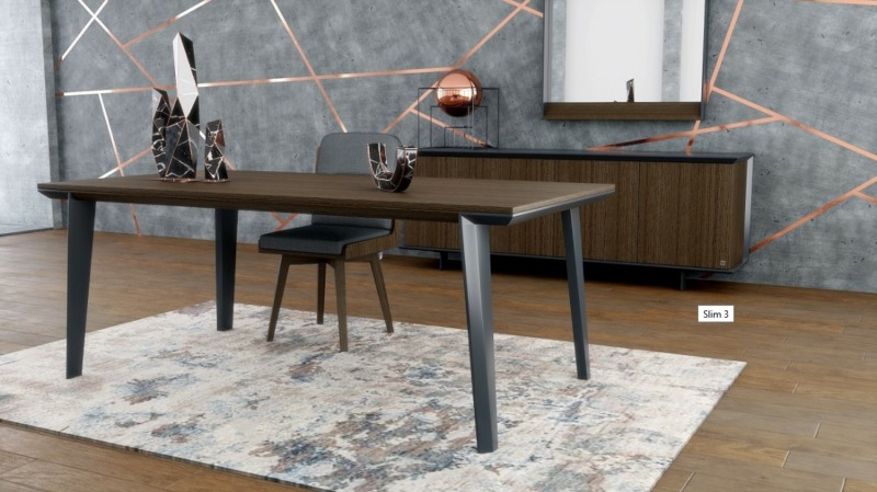 Μοντέρνο τραπέζι ξύλινο με σκούρα καφέ χρώμα